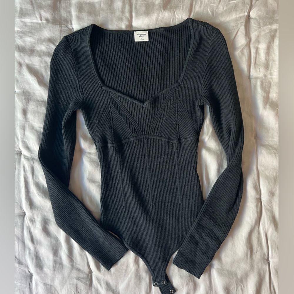 Abercrombie & Fitch Black Knit Bodysuit XS